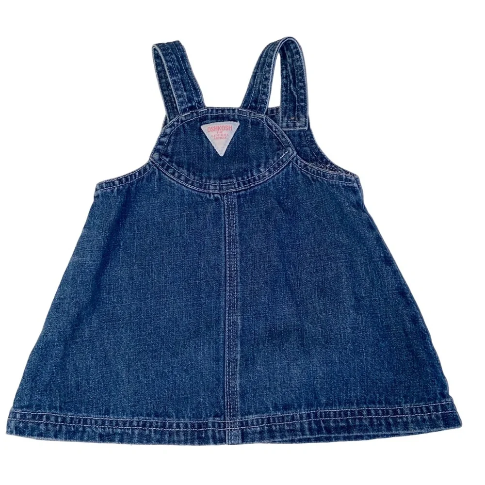 Oshkosh B’Gosh Baby Denim Jumper Dress Infant 3-6 months Floral Genuine Article